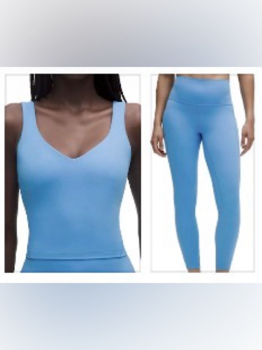 lululemon Align Set NWT sz 6 Ocean Wave Blue Tank,Leggings, 25”Pockets